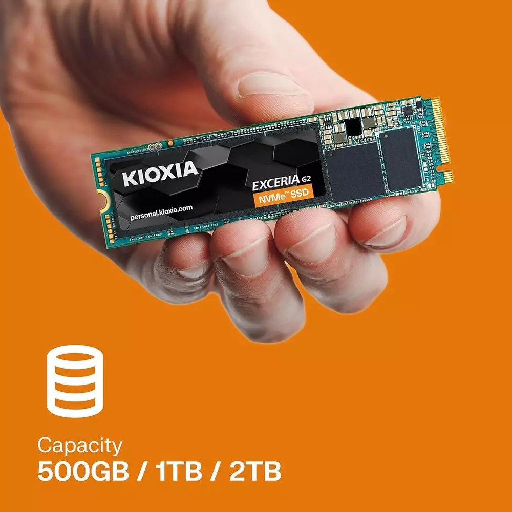 KIOXIA EXCERIA G2 NVMe SSD Memory Card 1000 GB (1 TB) Storage Multicolor for Desktop & Laptop