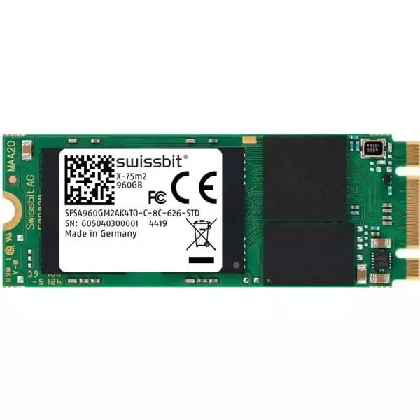 SWISSBIT M.2 Solid State Drive 30 GB Memory Size 100x70x7 mm, SFSA030GM3AA1TO-I-LB-326-STD