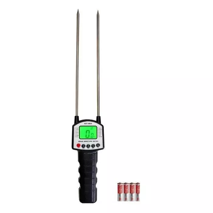 KERRO Grain Moisture Meter Pin Type with LCD Display, 300 mm Measurement Depth and 5-50% Range, KMG-2108