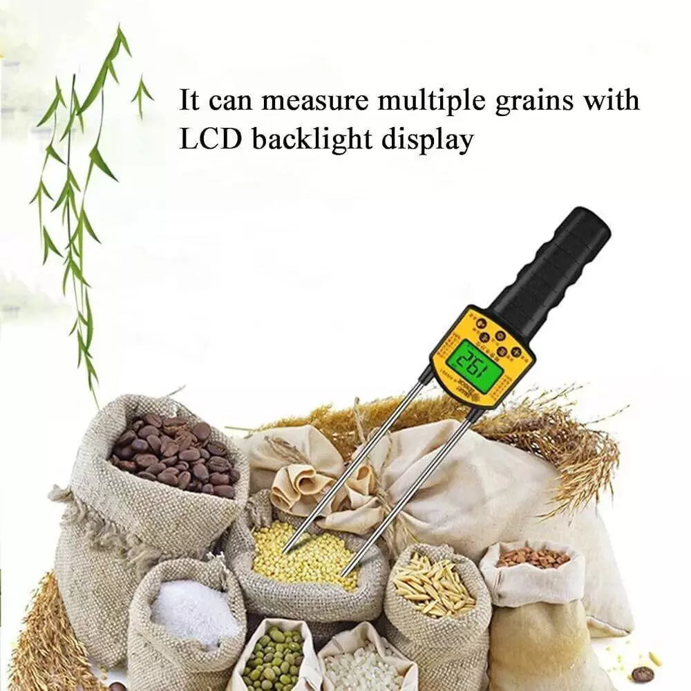 KERRO Grain Moisture Meter Pin Type with LCD Display and 300 mm Measurement Depth, AR-991