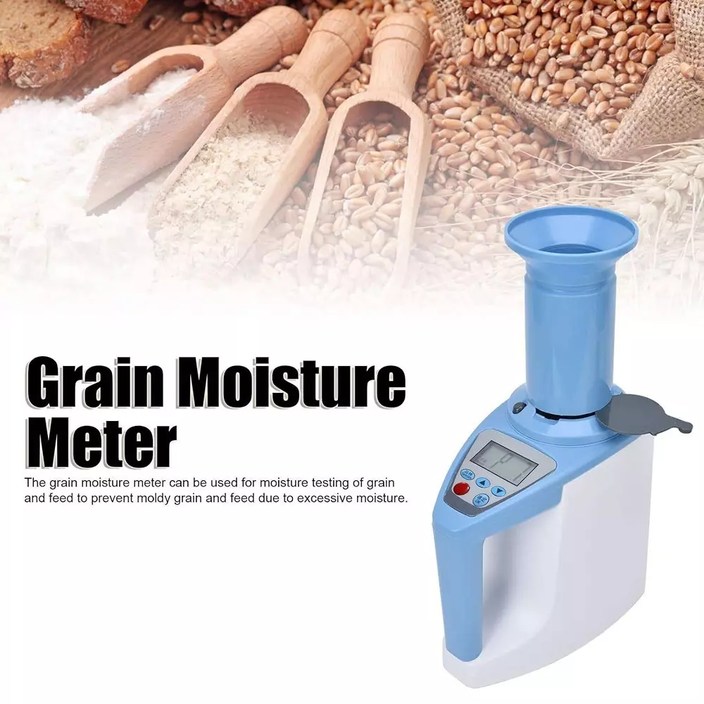 KERRO Grain Moisture Meter All-in-One with LCD Display, 157 mm Measurement Depth and 3-35% Measurement Range, DM-1G