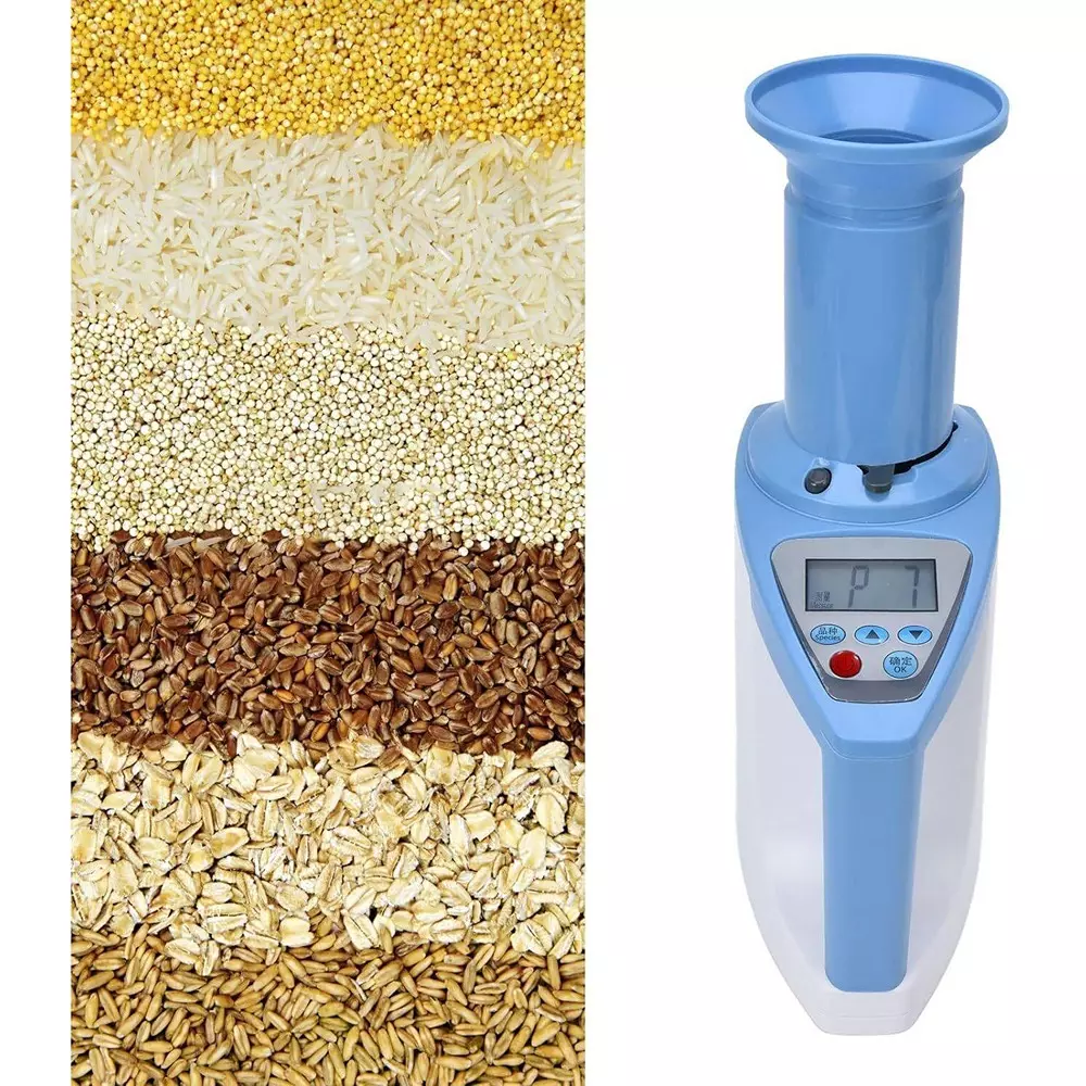 KERRO Grain Moisture Meter All-in-One with LCD Display, 157 mm Measurement Depth and 3-35% Measurement Range, DM-1G