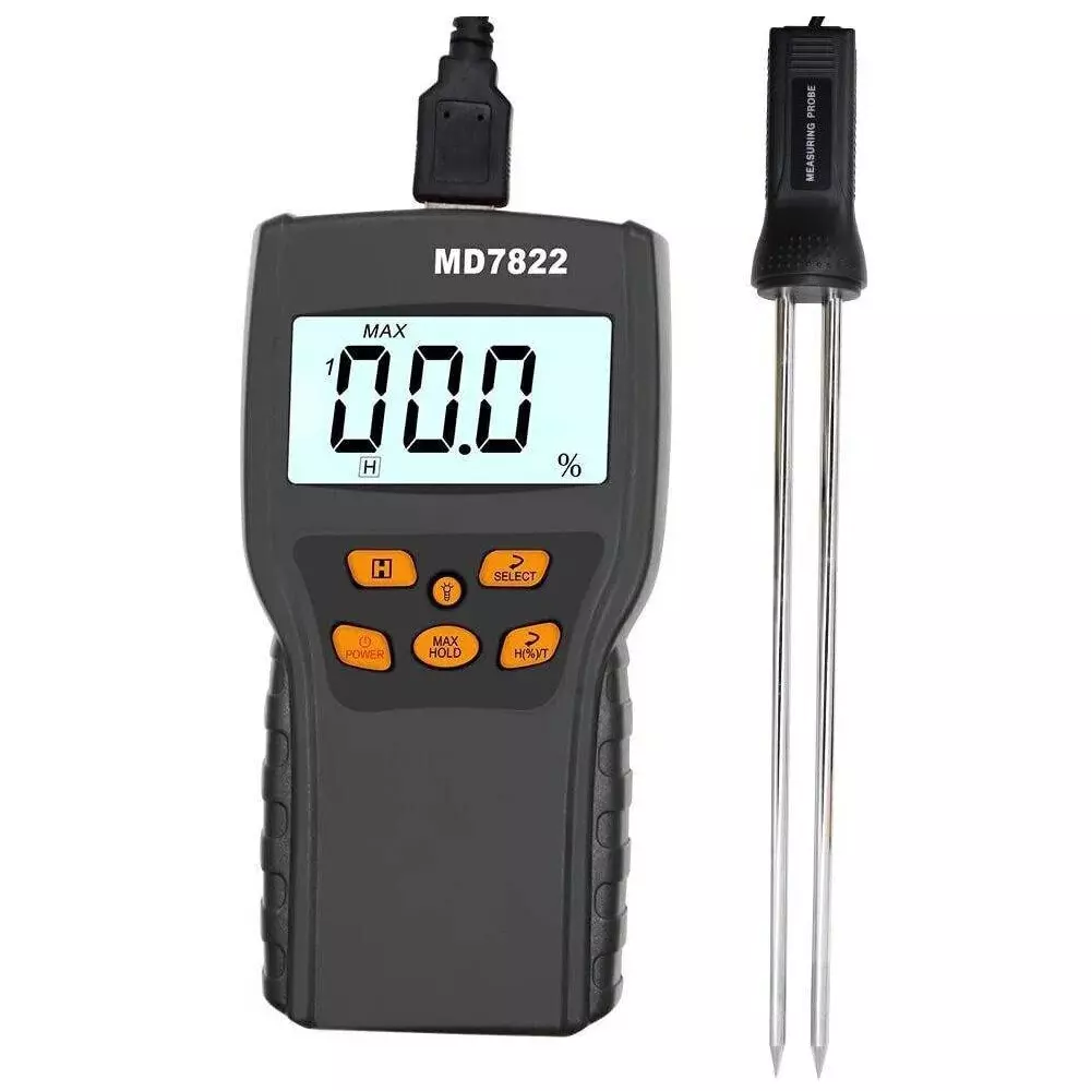 KERRO Grain Moisture Meter Pin Type with LCD Display, 40 mm Measurement Depth and 8-20% Range, MD7822