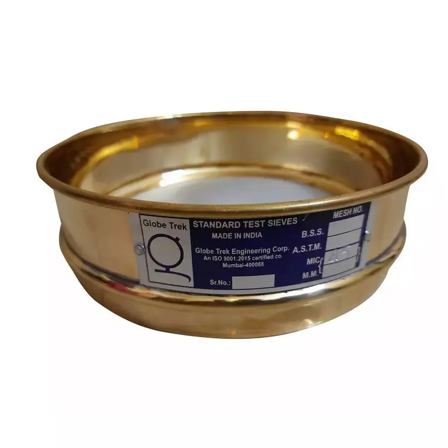 Globe Trek Test Sieves Brass Frame SS304 Wire Mesh 20x5 cm 15 Micron, GT-501