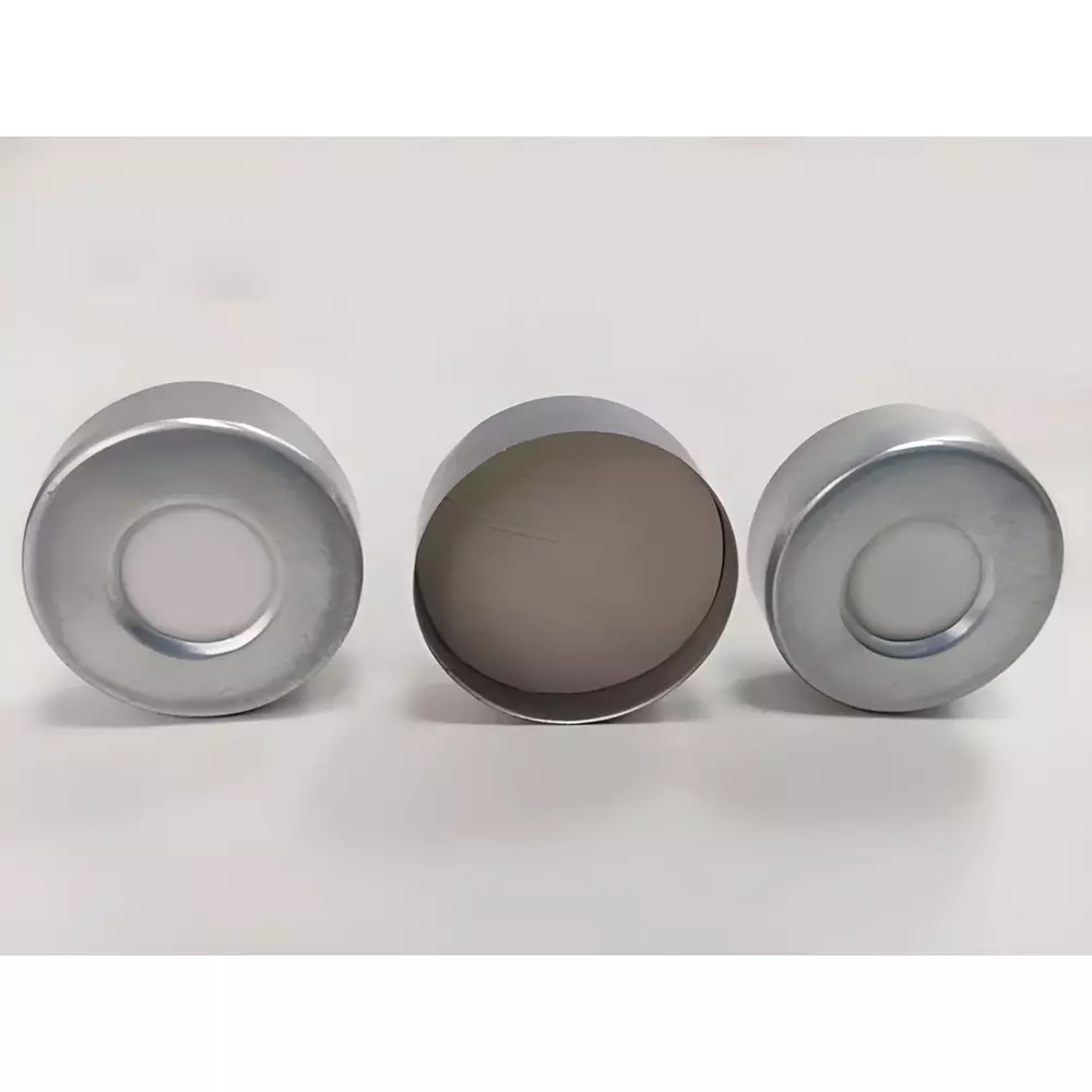 Bysafe Aluminium Crimp Cap Closure Size 20 mm With Natural PTFE/White Silicone Septa for GC Vials, FE-VLIE-NEUH (Pack of 100)