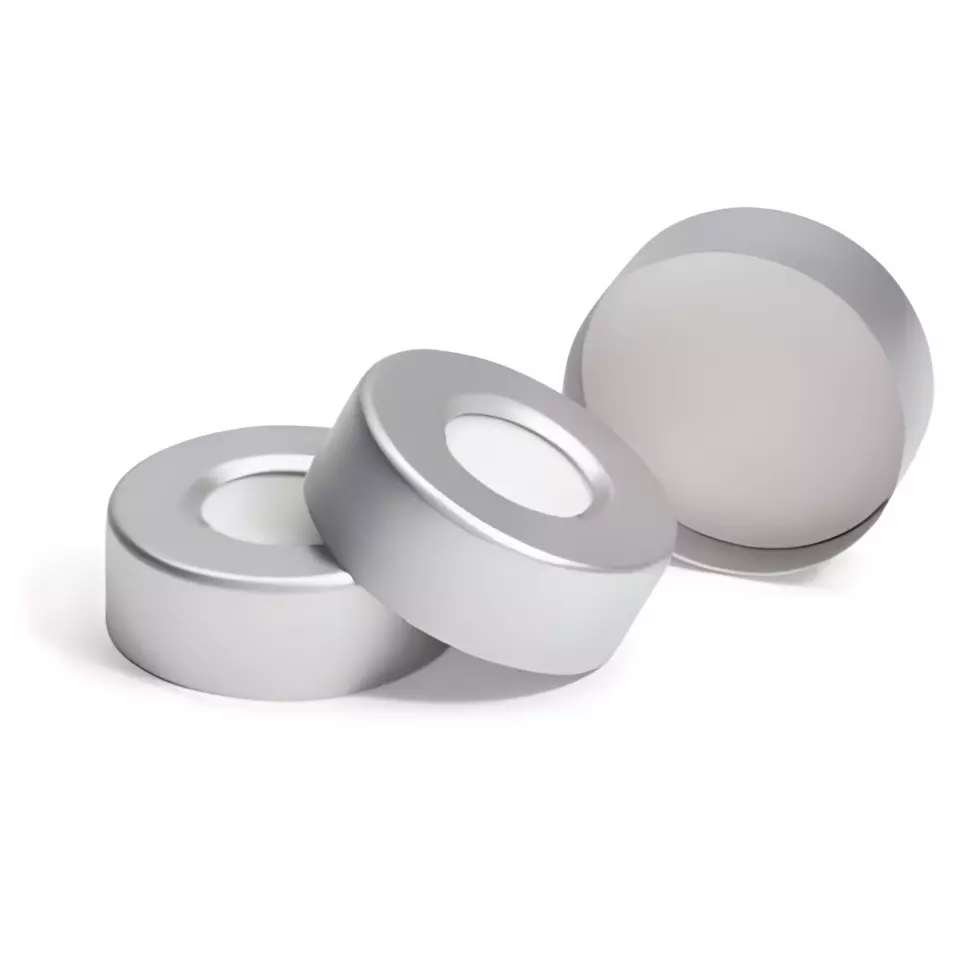 Bysafe Aluminium Crimp Cap Closure Size 20 mm With Natural PTFE/White Silicone Septa for GC Vials, FE-VLIE-NEUH (Pack of 100)