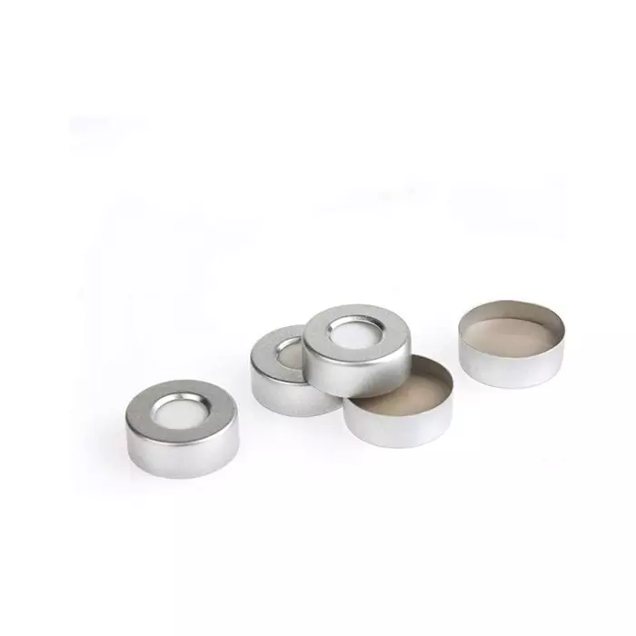 Bysafe Aluminium Crimp Cap Closure Size 20 mm With Natural PTFE/White Silicone Septa for GC Vials, FE-VLIE-NEUH (Pack of 100)