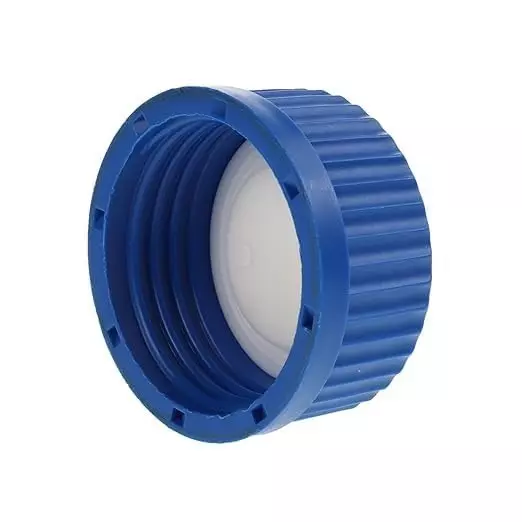 Bysafe GL45 HPLC Bottle Safety Cap 2 Ports for 1/8 inch (3.1 mm) OD Tubing, with Two 1/4 inch (6.35 mm) - 28 Thread Insert Holes for Glass Bottles, 9O-1ZOF-ZSIL