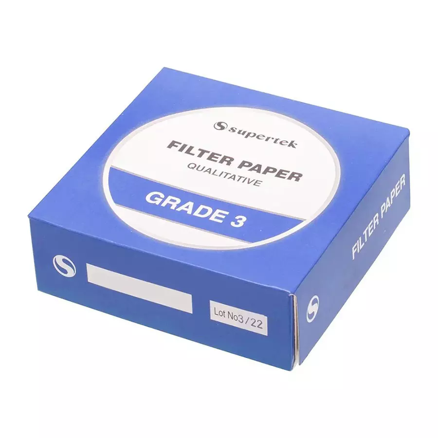 Supertek White Round Qualitative Filter Paper, Grade 3, Diameter 215 mm, FP-003-215 (Pack of 100)