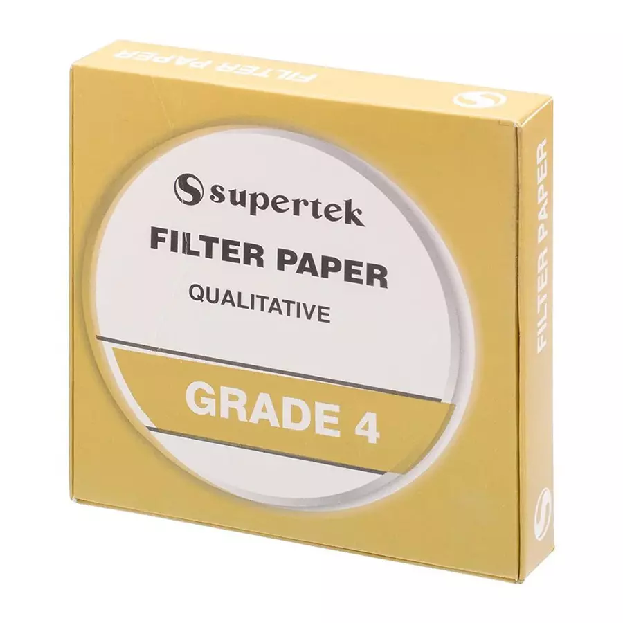 Supertek White Round Qualitative Filter Paper, Grade 4, Diameter 240 mm, FP-004-240 (Pack of 100)