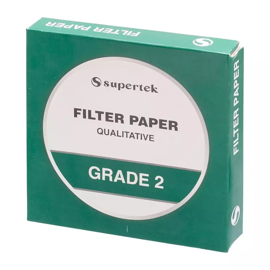 Supertek White Round Qualitative Filter Paper, Grade 2, Diameter 185 mm, FP-002-185 (Pack of 100)