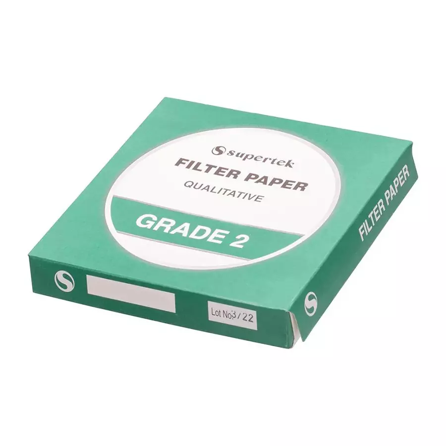 Supertek White Round Qualitative Filter Paper, Grade 2, Diameter 185 mm, FP-002-185 (Pack of 100)