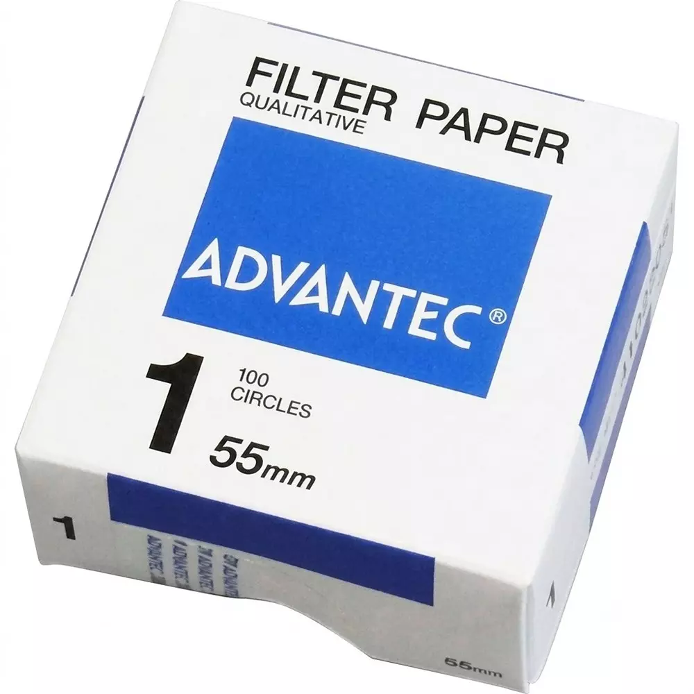 ADVANTEC 55 mm Diameter Qualitative Filter Paper Grade No.1, P/N: 00011055 (Pack of 100 Pcs)