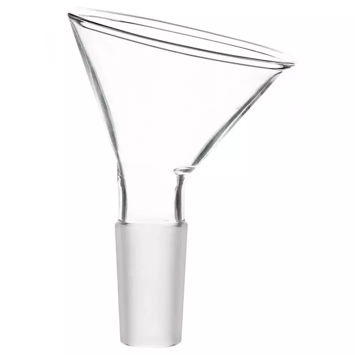 ABGIL Borosilicate Glass Funnel Short Stem for Powder, Angled Offset, 150 mm Diameter, Cone B-24(24/29), ABG2647