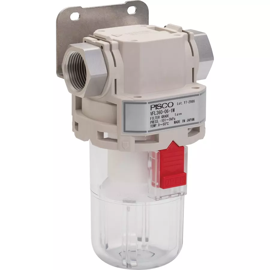 PISCO VFL Vacuum Filter 360 L/min -101 to 0 kPa, VFL360-G4-5M-NB
