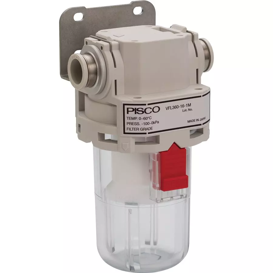 PISCO VFL Vacuum Filter 360 L/min -101 to 0 kPa, VFL360-12-200M-NB