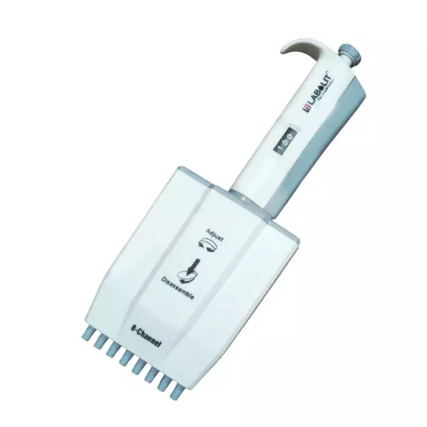 LABOLIT Variable Volume 8 Channel Micropipette 30-300 µl Volume 300 Test, UMP8-V300