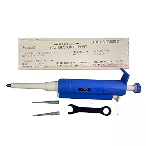 wkm-5-50-l-variable-volume-range-micropipette-with-calibration-report