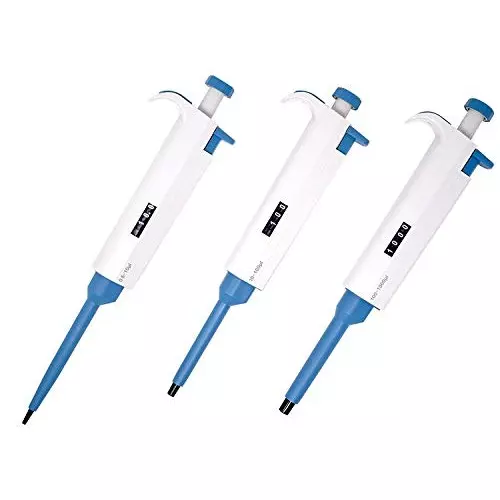 WKM 0.5-10 μl, 10-100 μl, 100-1000 μl Single Channel Plastic Micropipette Kit KTN198 (Pack of 3)