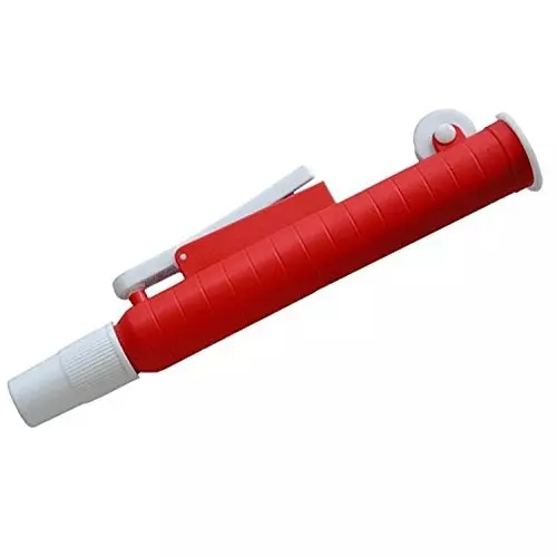 WKM 25 ml Red and White Color Plastic Pipette Filler for Chemistry Labs KT67