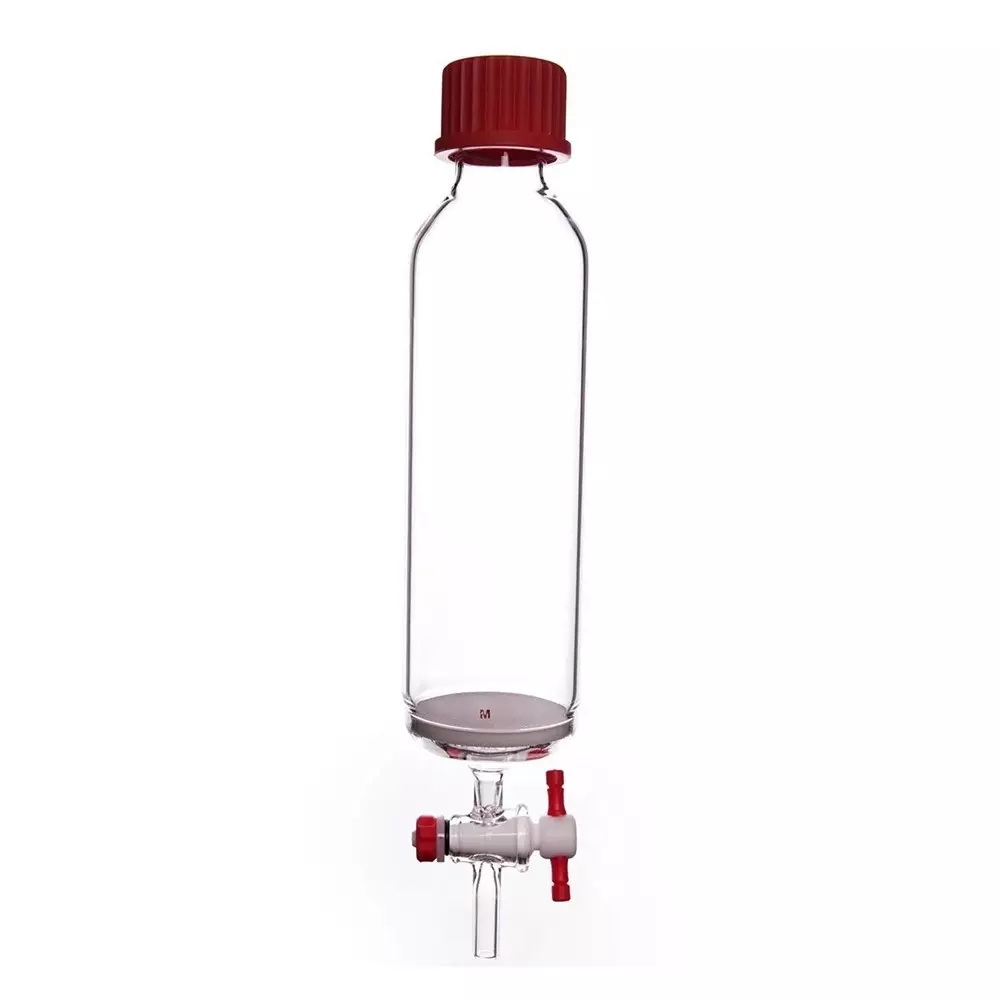 ABGIL Borosilicate Glass Solid-Phase Peptide Synthesis Vessel with PTFE Stopcock 100 ml Capacity, ABG1525