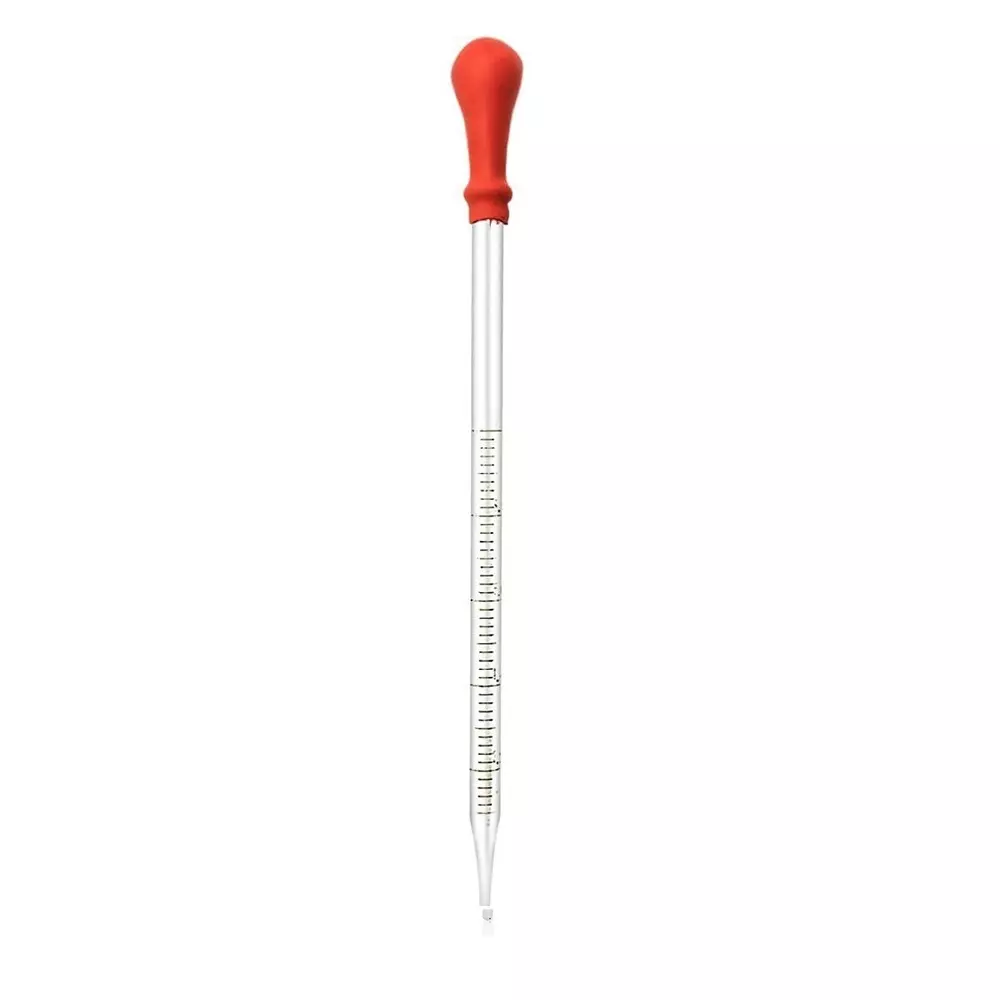 ABGIL Borosilicate Glass Serological Measuring Pipette with Silicone Bulb 1 ml Capacity, ABG3683