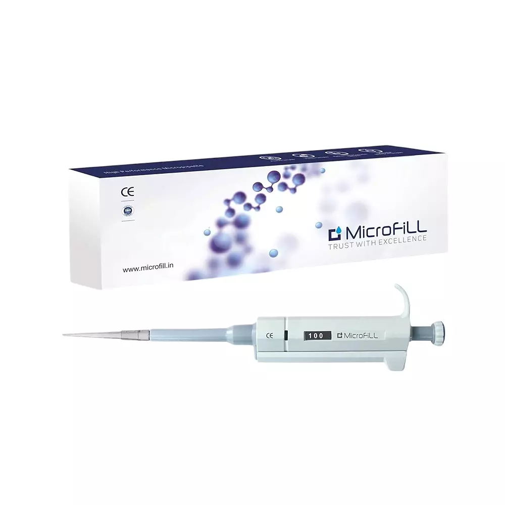 MICROFILL Super Volume Micro Pipette 5-50 μl Digital Display White