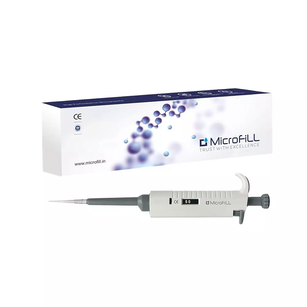 MICROFILL Supreme Volume Micro Pipette 10-100 μl Digital Display White, Grey
