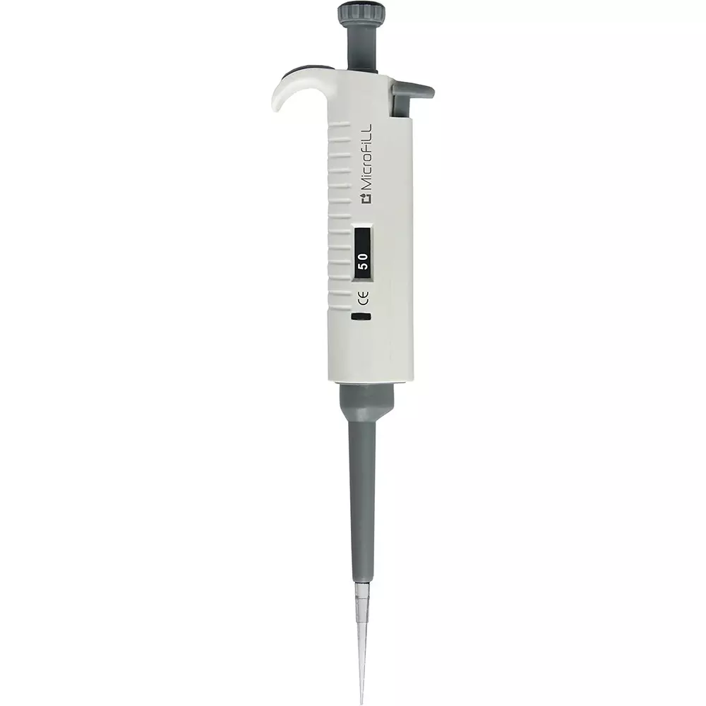 MICROFILL Supreme Volume Micro Pipette 10-100 μl Digital Display White, Grey