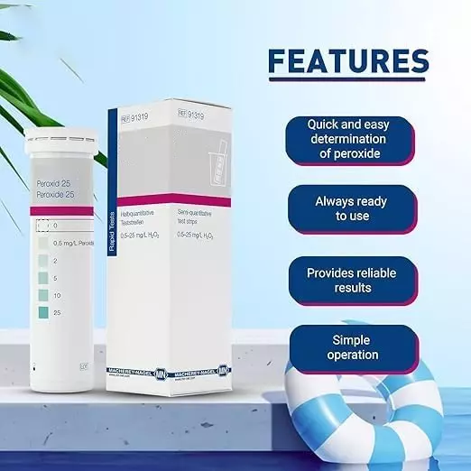 Bysafe Macherey Nagel 91319 Quantofix Peroxide Test Strips To Detect Peroxide Up To 25 PPM, ML-P2CQ-1YIV (Pack of 100 Strips)