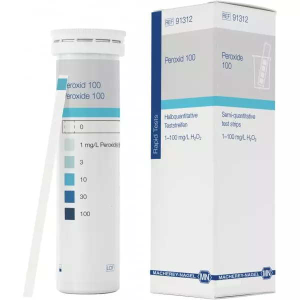 Bysafe Peroxide Test Strips 1–100 mg/L H₂O₂ Range and 2.5 Years Shelf Life, T5-VLJH-CWI2 (Pack of 100 Strips)