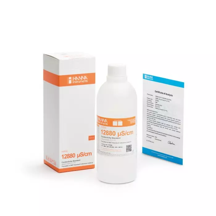 Hanna Instruments Buffer Solution 12880Î¼S/cm, 460 ml Bottle, HI7030L