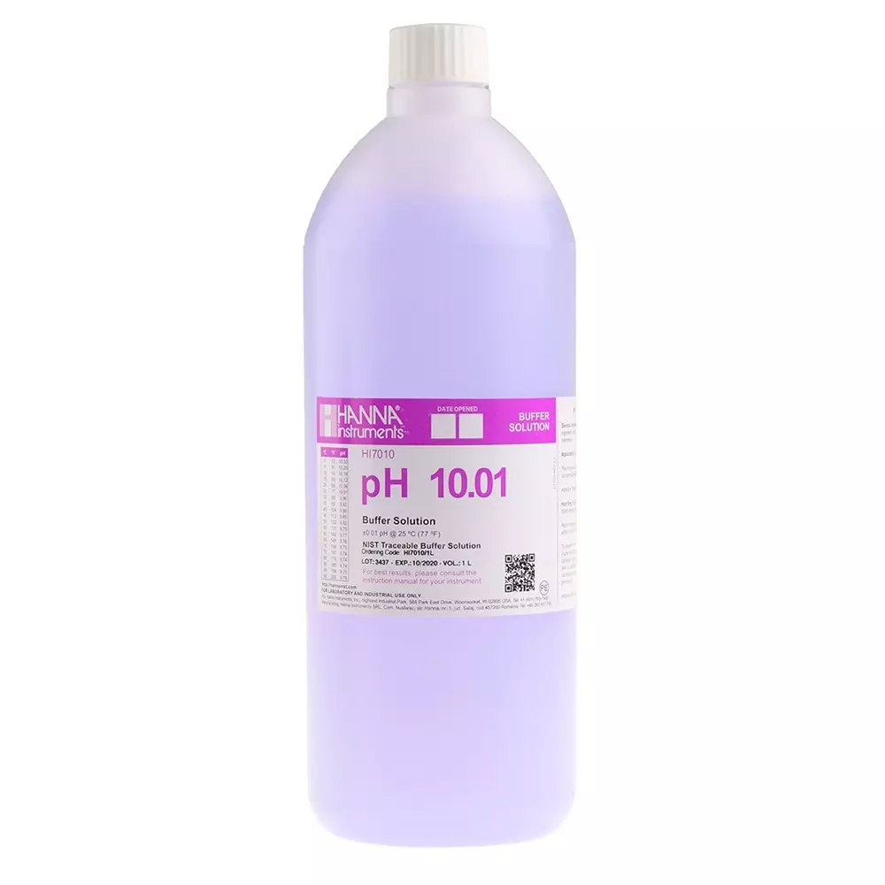 Hanna Instruments Buffer Solution, 1L Bottle, 10.01pH, HI-7010/1L