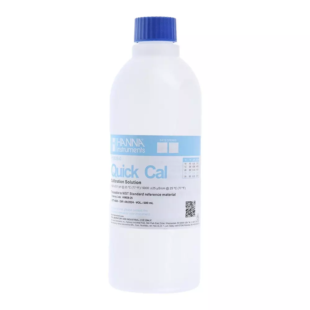 Hanna Instruments Buffer Solution 5mS/cm, 500 ml Bottle, 6.86pH, HI-9828-25