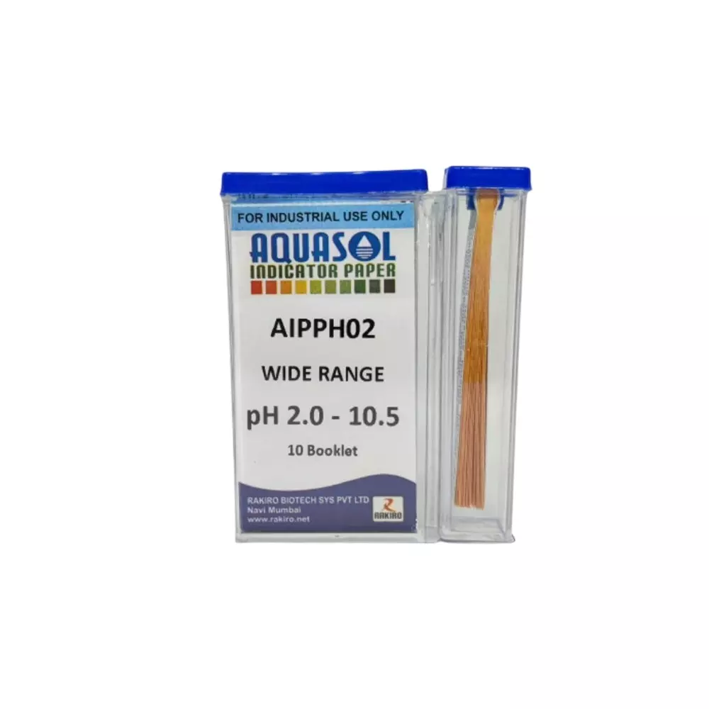 Aquasol 10 Booklets Indicator Paper pH 2.0 to 10.5 Wide Range for Laboratories, AIPPH02