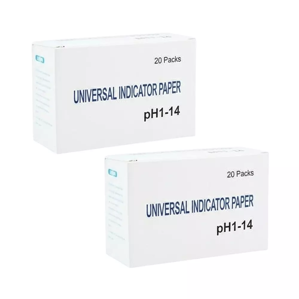 GENERIC 20 Pcs Each ph Test Strips with 1 to 14 pH Measurement Range for Water Quality Testing, PH-TS-20 (Pack of 2 Box)