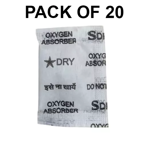 Starpack 2 g Dry Oxygen Absorber White Crystal Pouch for Absorbing Moisture of Electronics, Wardrobe, Food, Clothes etc (Pack of 20)
