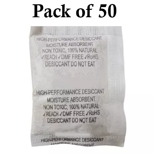 Ecofresh 20 g Dry Clay Desiccant Pouch for Electronics, Leather Goods, Pharmaceuticals & More (Pack of 50)