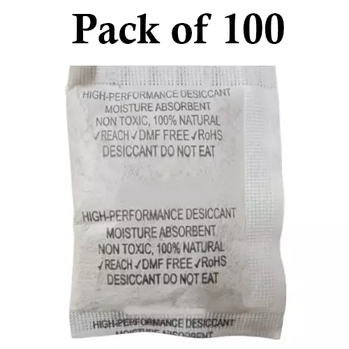 Ecofresh 50 g Dry Clay Desiccant Pouch for Electronics, Leather Goods, Pharmaceuticals & More (Pack of 100)