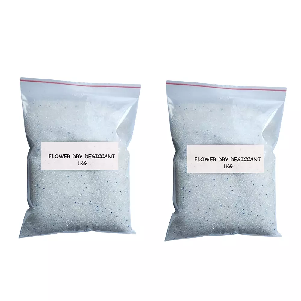 Ecofresh 1 Kg Flower Dry Desiccant Pouch for Usage in Flower, Herbal Industries & More (Pack of 2)