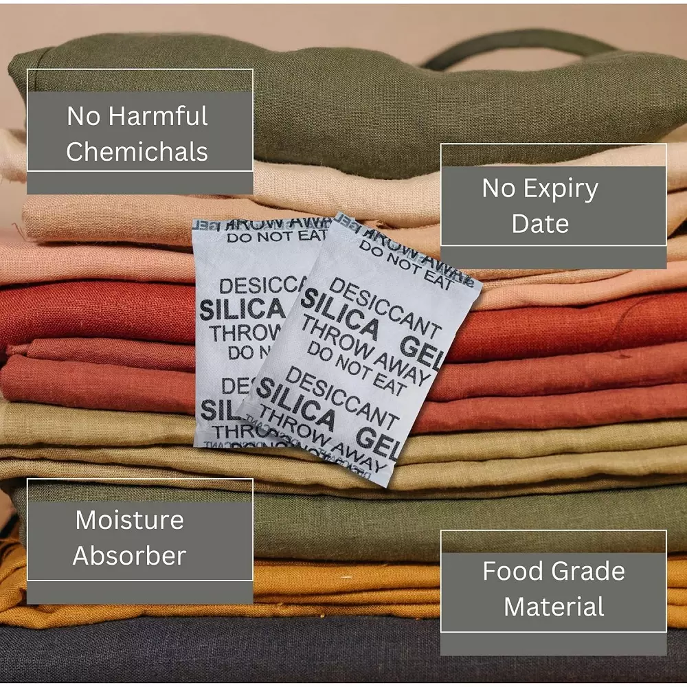 Elysian Desiccant Silica Gel Pouch 2 g for Clothes, Jwellery, Expensive Electronics and Military Items (Pack of 25 Pcs)