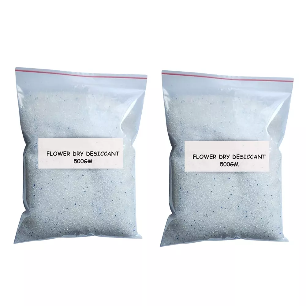Ecofresh 500 g Flower Dry Desiccant Pouch for Usage in Flower, Herbal Industries & More (Pack of 2)