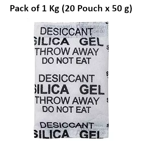 ELYSIAN 50 g Each x 20 Silica Gel Pouch for Absorbing Moisture in Wardrobe, Electronics & More (Pack of 1 Kg)