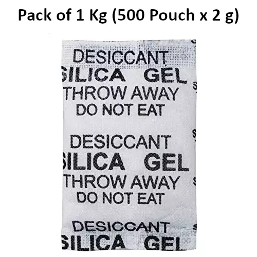 ELYSIAN 2 g Each x 500 Silica Gel Pouch for Absorbing Moisture in Clothes, Storage Compartments & More (Pack of 1 Kg)