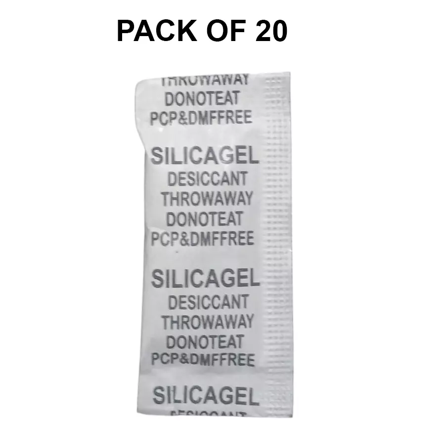 Starpack 5 g Silica Gel White Crystal Pouch for Absorbing Moisture of Electronics, Wardrobe, Food, Clothes, Shoes etc (Pack of 20)