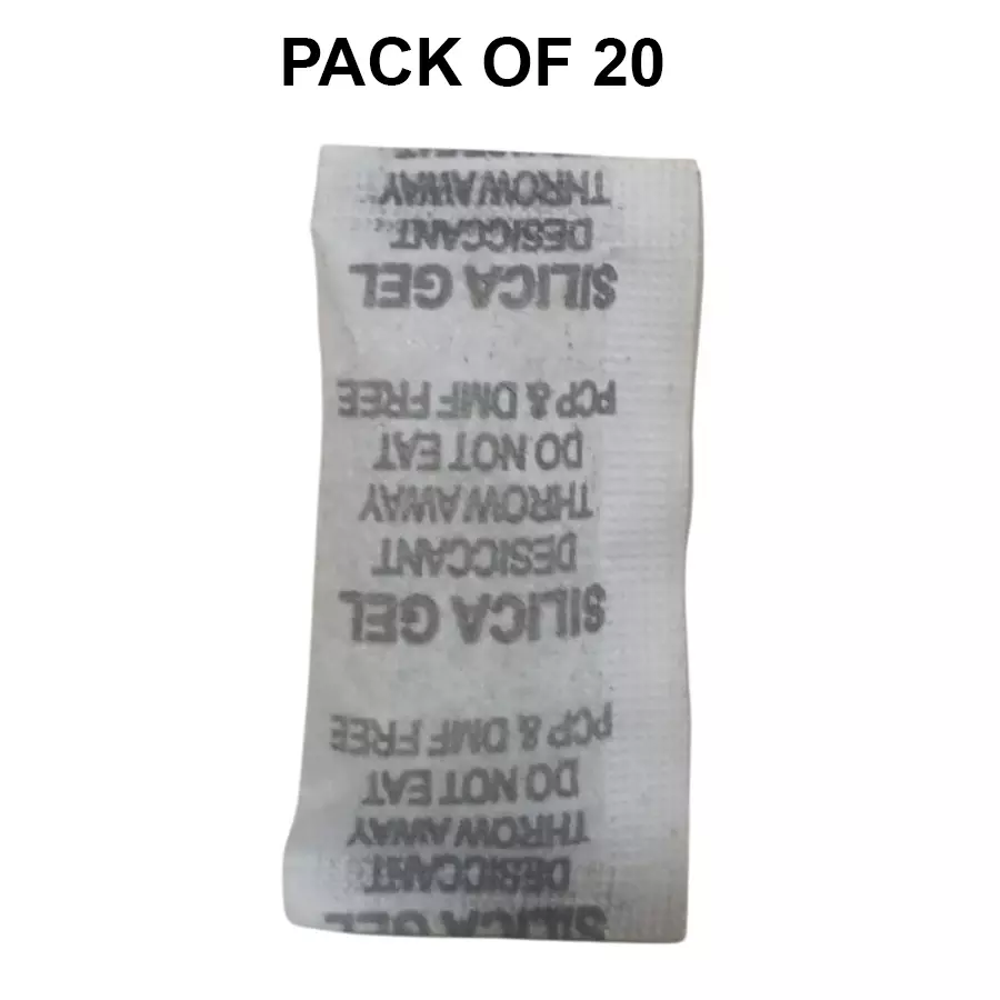 Starpack 5 g Silica Gel White Beads Pouch for Absorbing Moisture of Electronics, Wardrobe, Food, Clothes etc (Pack of 20)