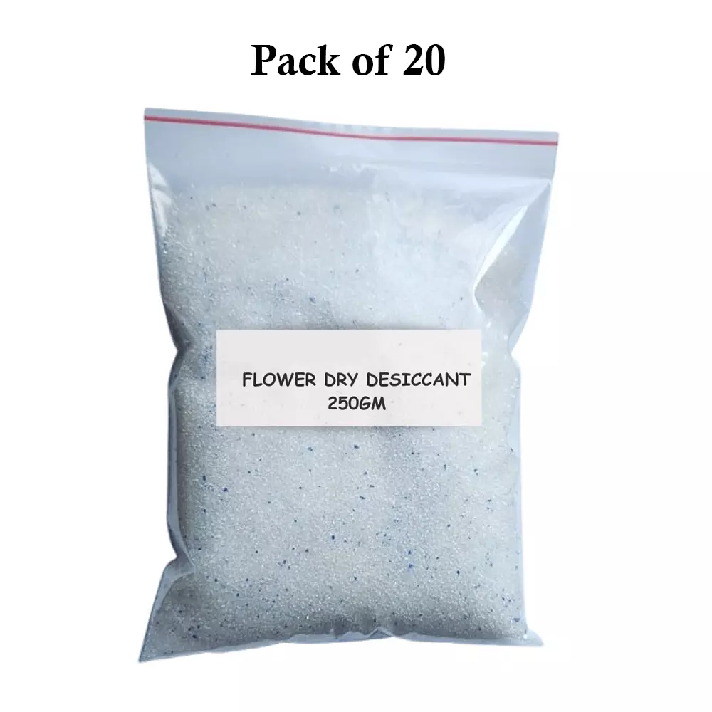 Ecofresh 250 g Flower Dry Desiccant Pouch for Usage in Flower, Herbal Industries & More (Pack of 20)