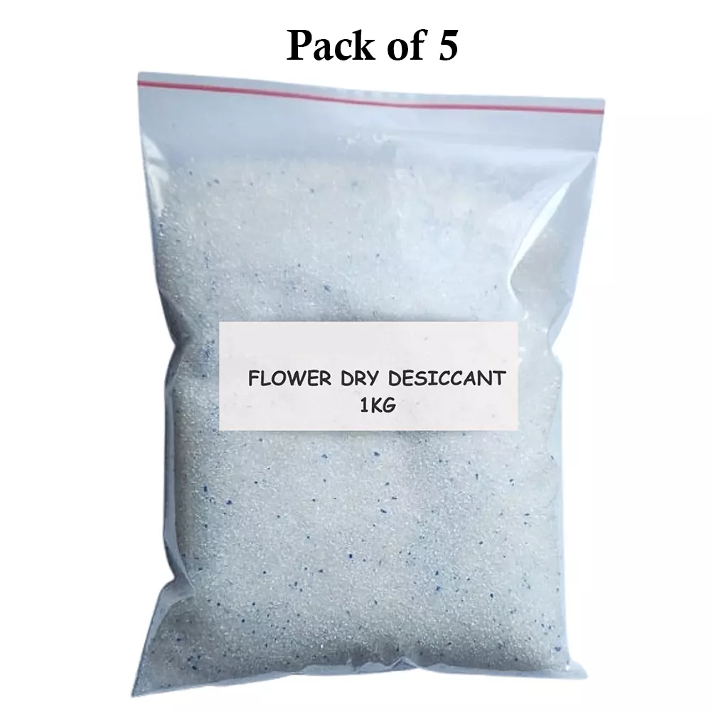 Ecofresh 1 Kg Flower Dry Desiccant Pouch for Usage in Flower, Herbal Industries & More (Pack of 5)