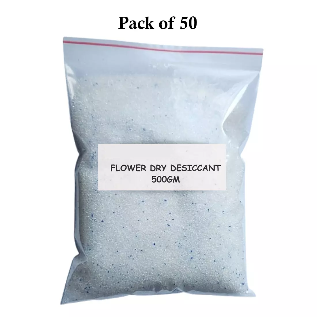 Ecofresh 500 g Flower Dry Desiccant Pouch for Usage in Flower, Herbal Industries & More (Pack of 50)