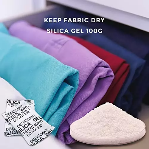 ELYSIAN 100 g Each x 5 Silica Gel Pouch for Absorbing Moisture in Wardrobe, Electronics & More (Pack of 500 g)